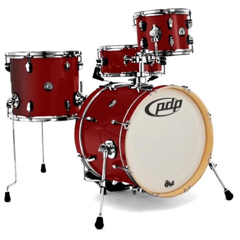 PDP New Yorker 4pc Acoustic Drum Kit – Ruby Sparkle (10 13 18 13 Inch)