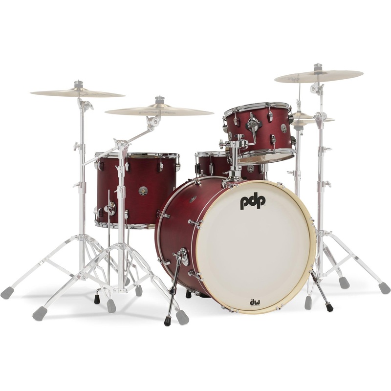 PDP Spectrum Series 4-Pc Shell Pack with 22 Bass Drum – Cherry Stain