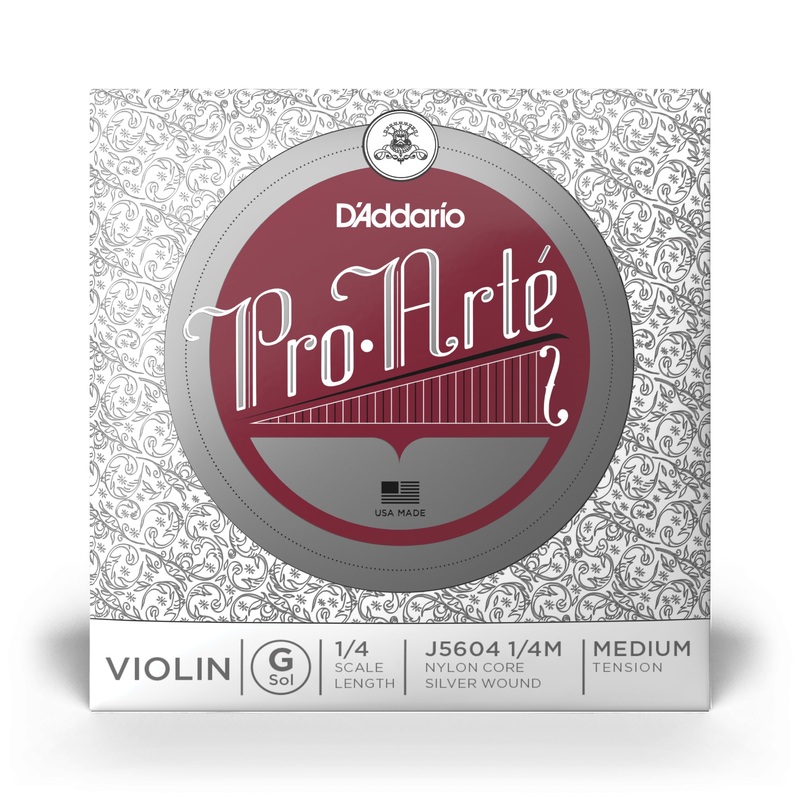D’Addario J5604 Pro-Arte Violin G String – 1/4 Size, Medium Tension