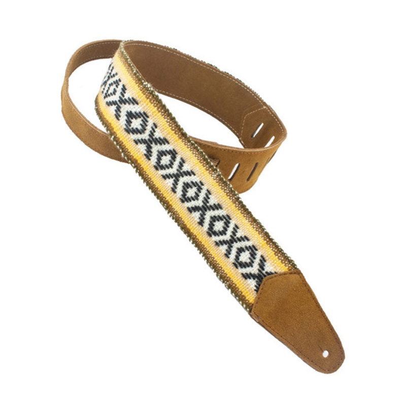 Henry Heller 2.5 Multi-Color Rustic Woven Guitar Strap – Tan