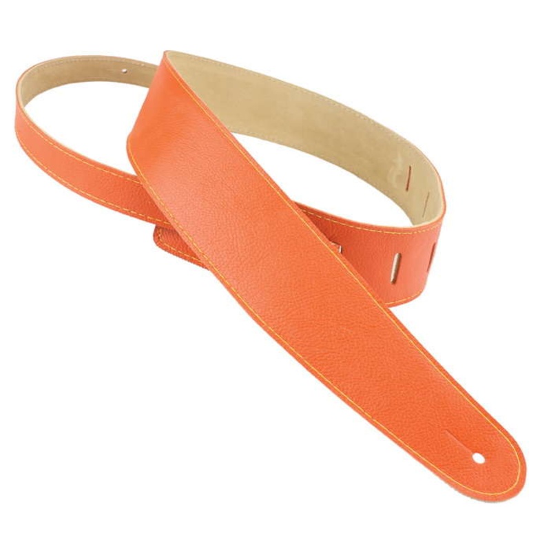 Henry Heller 2.5 Wide & 53 Max Length Capri Leather Guitar Strap – Orange