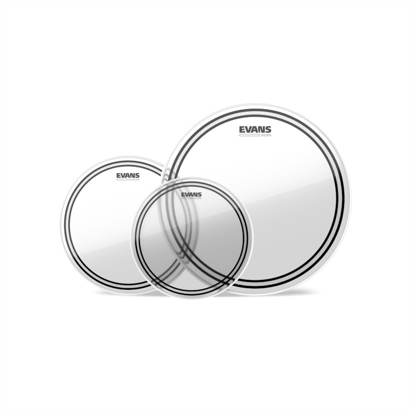 Evans Drumheads EC2 Clear 3-Piece Tom Pack – 10, 12 & 14