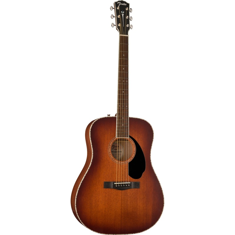 Fender PD-220E All Mahogany Dreadnought Acoustic-Electric Guitar – Aged Cognac Burst