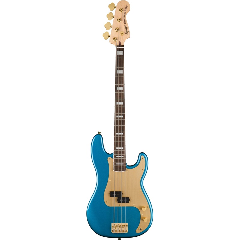Squier 40th Anniversary Gold Edition Precision Electric Bass Guitar – Lake Placid Blue