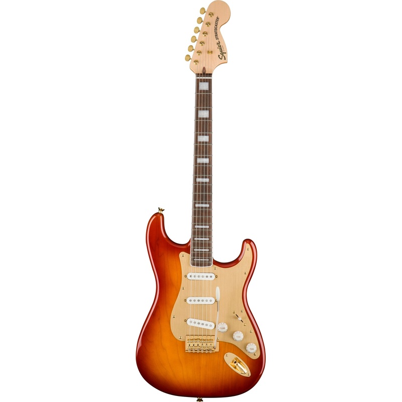 Squier 40th Anniversary Gold Edition Stratocaster Electric Guitar – Sienna Sunburst