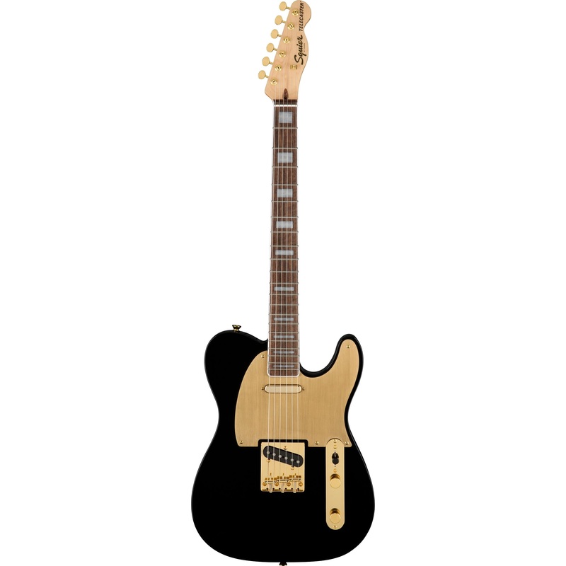 Squier 40th Anniversary Gold Edition Telecaster Electric Guitar – Black