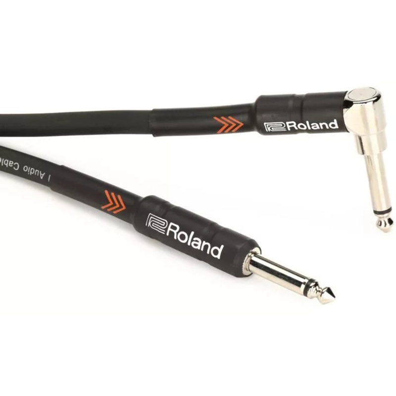 Roland RIC-B15 Black Series 1/4-inch TS Male to Right Angle 1/4-inch TS Male – 15′