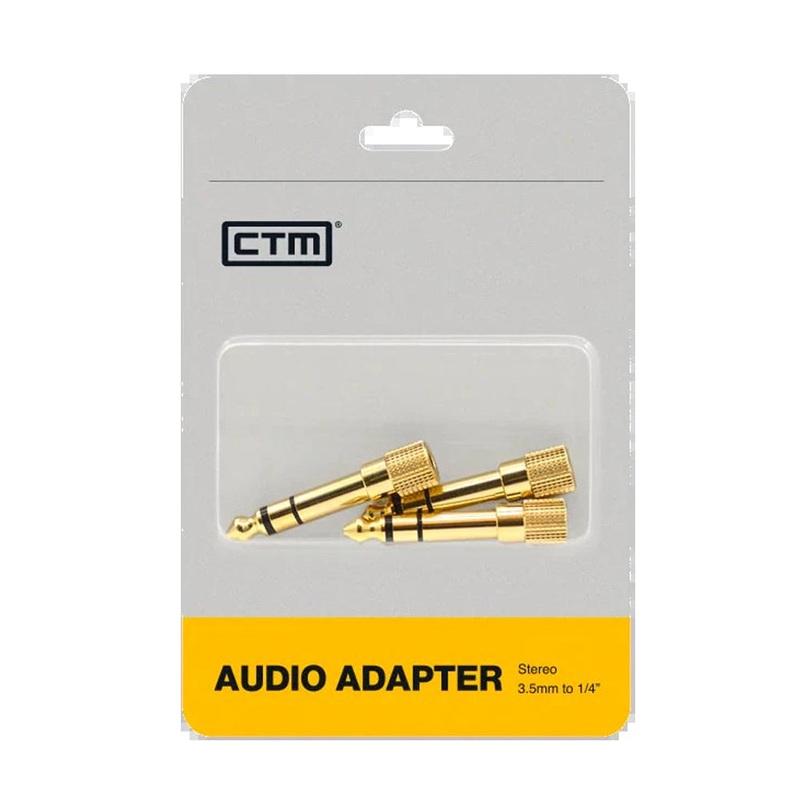 Ctm 1/8 Trs To 1/4 Trs Gold Plated Audio Adaptor – 3 Pack