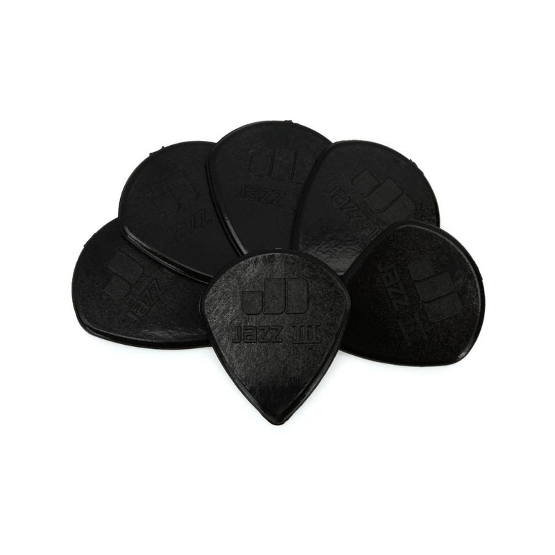 Dunlop 47P3S Nylon Jazz III Guitar Picks – 1.38MM Black Stiffo Point Tip