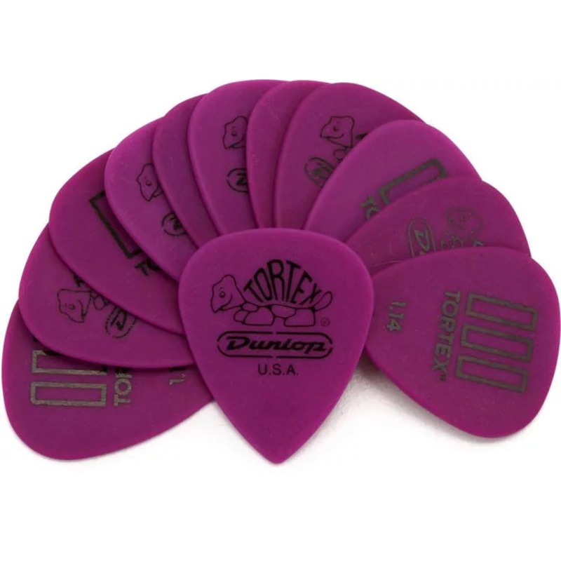 Dunlop Tortex T3 Guitar Picks, 1.14mm Guage – Purple 12 Pack