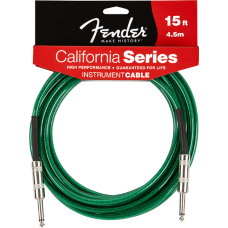 Fender California Series 15′ Instrument Cable – Surf Green