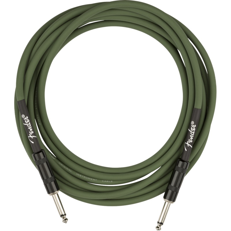 Fender Strummer Pro Straight to Straight Instrument Cable – 13′ Drab Green