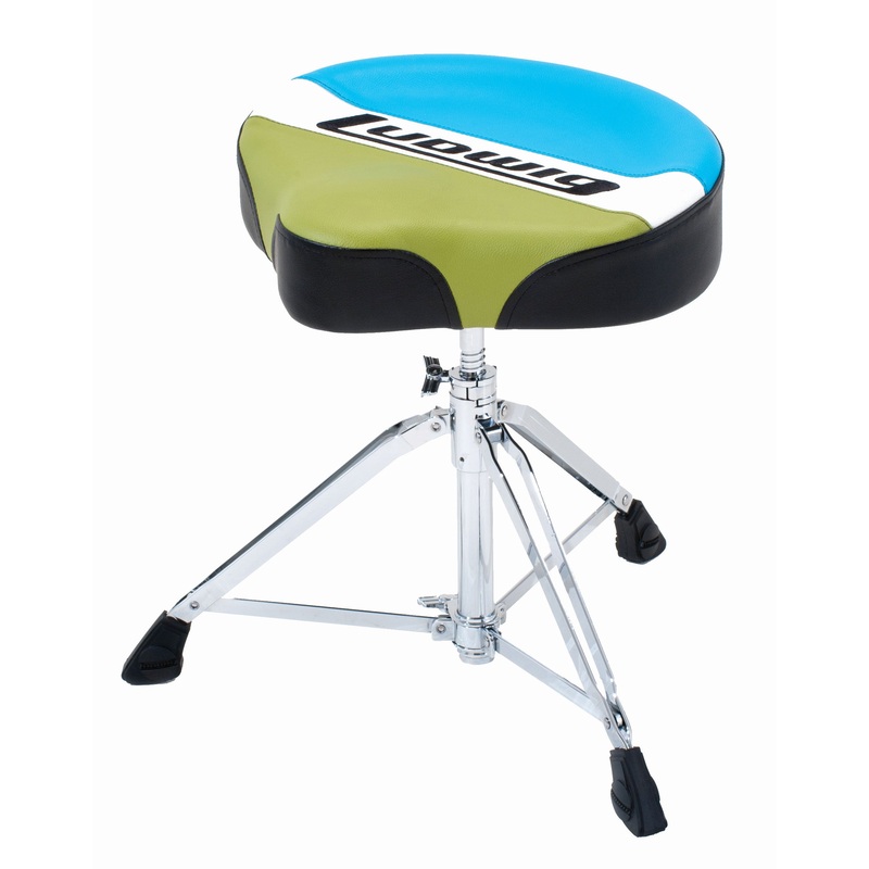 Ludwig Atlas Classic Saddle Drum Throne – Blue/Olive