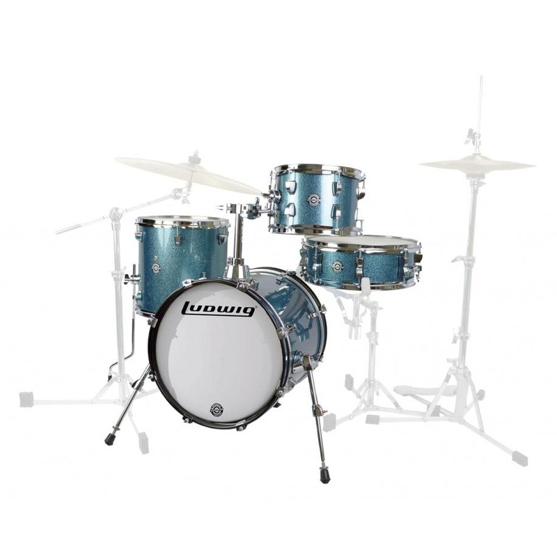 Ludwig Breakbeats By Questlove 4-piece Shell Pack with Snare Drum – Azure Sparkle