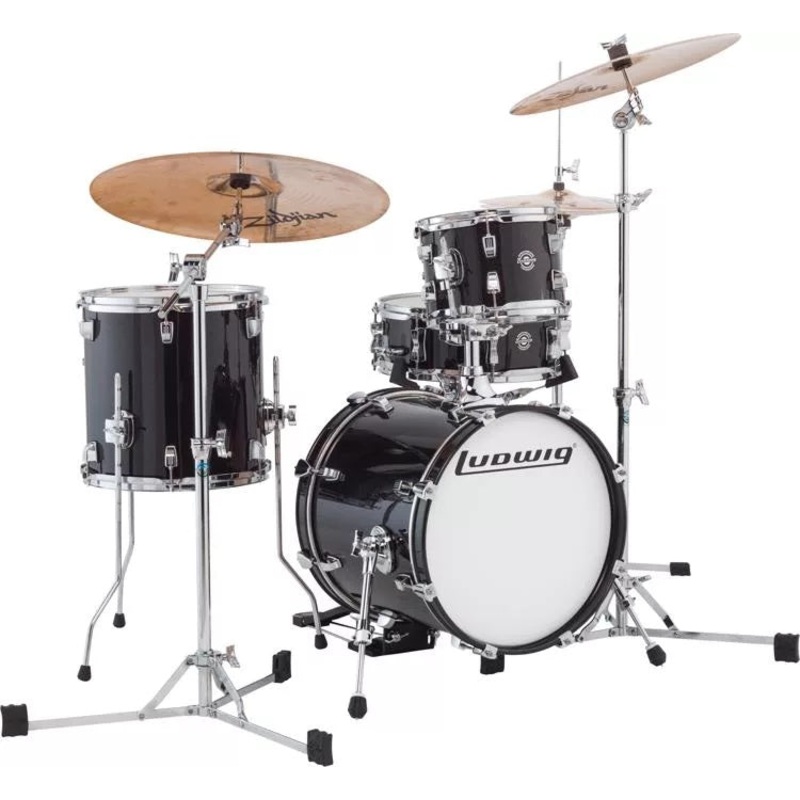 Ludwig Breakbeats By Questlove 4-piece Shell Pack with Snare Drum – Black Gold Sparkle