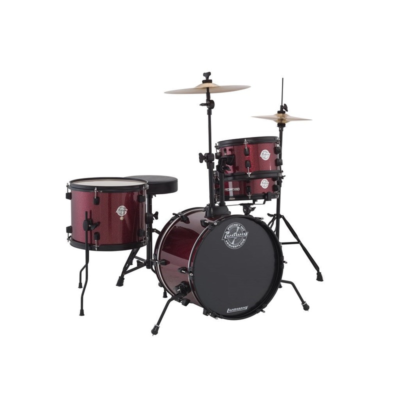 Ludwig Questlove Pocket 4 Piece Acoustic Drum Kit – Red Wine Sparkle