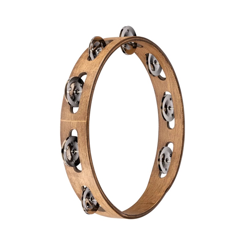 Meinl TA1WB 10 Single Row Walnut Brown Stainless Steel Jingles Tambourine