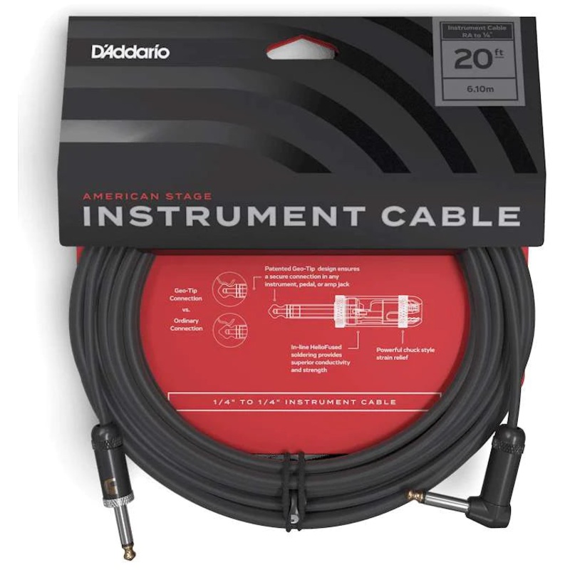 Planet Waves American Stage Instument Cable Right Angle 20′