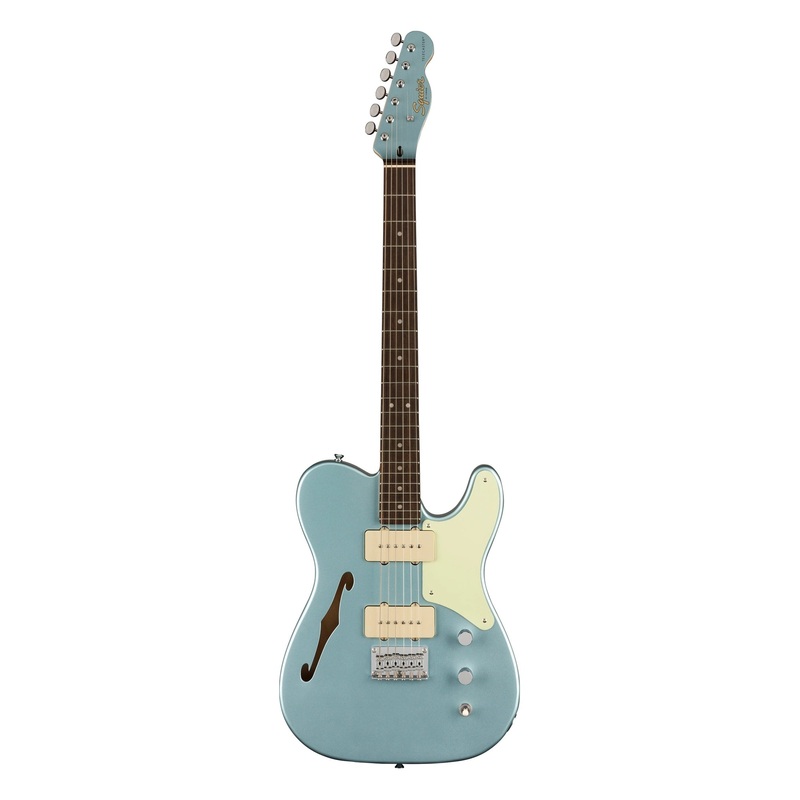 Squier Paranormal Cabronita Telecaster Semi-Hollowbody Electric Guitar – Ice Blue Metallic