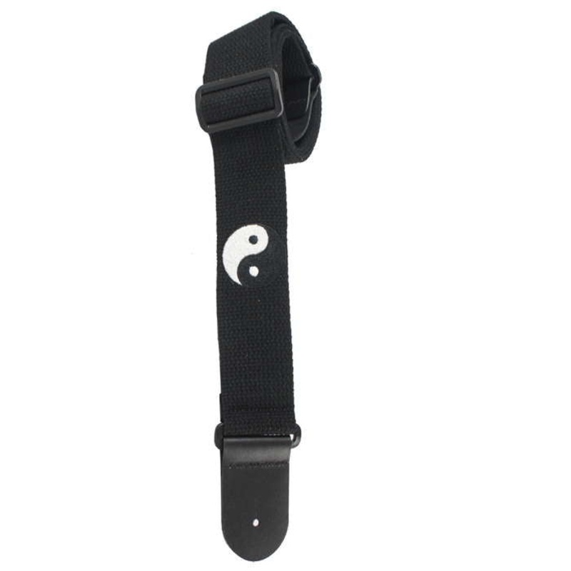 Henry Heller 2 Woven Cotton Guitar Strap w/ Ying-Yang – Black