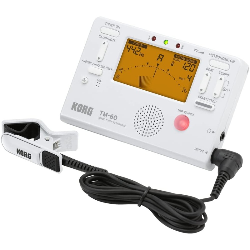 Korg TM-60 Combo Tuner Metronome W/Contact Mic – White