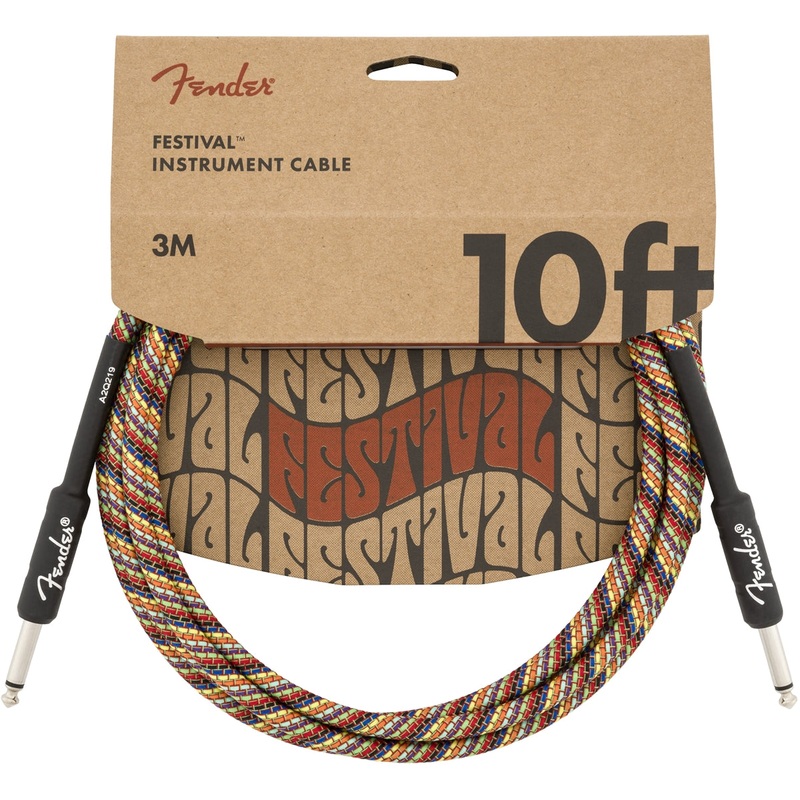 Fender Festival 10′ Ts Male 1/4 – Ts Male 1/4 Instrument Cable – Rainbow