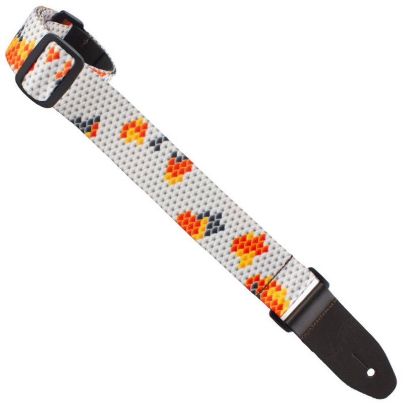 Henry Heller 1.5 Youth Size Ukulele/Guitar Strap – White with Print