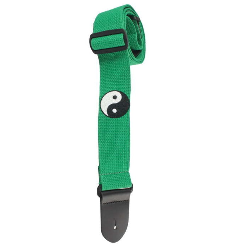 Henry Heller 2 Woven Cotton Guitar Strap w/ Ying-Yang – Green