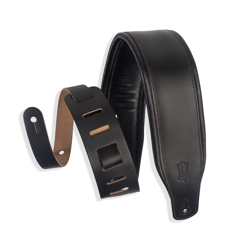 Levy’s M26PD-BLK Top Grain Leather Guitar Strap – Black