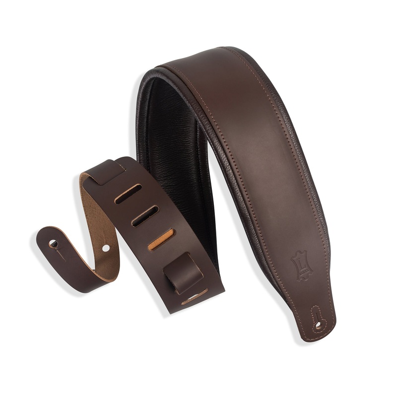 Levy’s M26PD Top Grain Leather Guitar Strap – Dark Brown