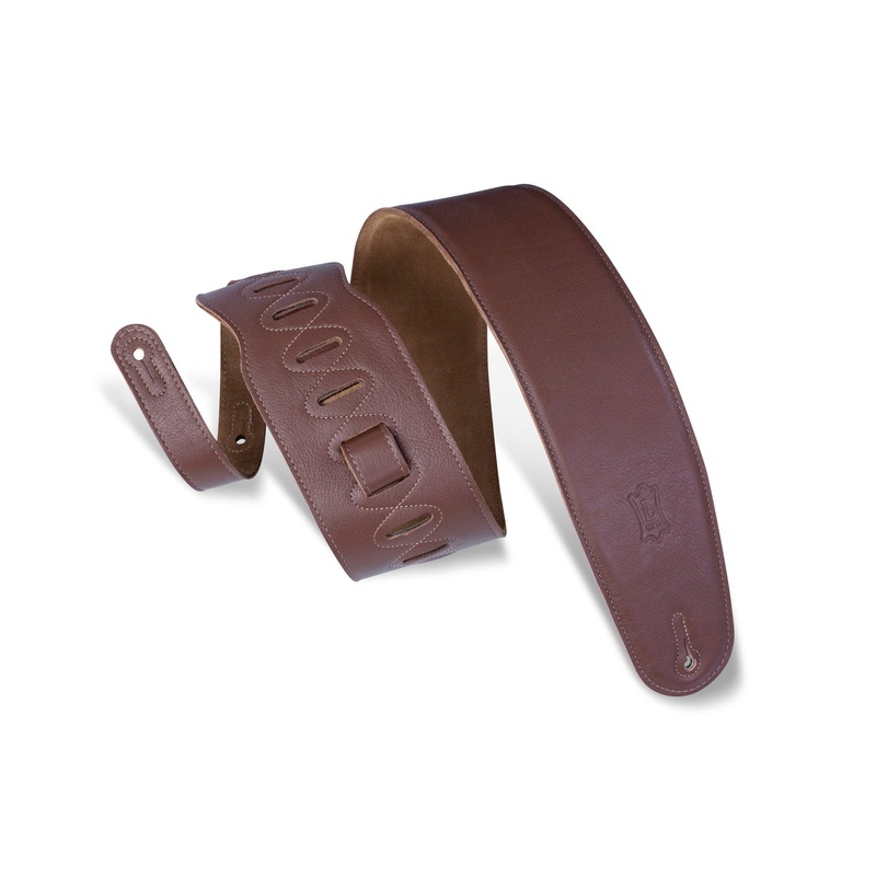Levy’s M4GF 3.5-Inch Padded Garment Leather Bass Strap – Brown