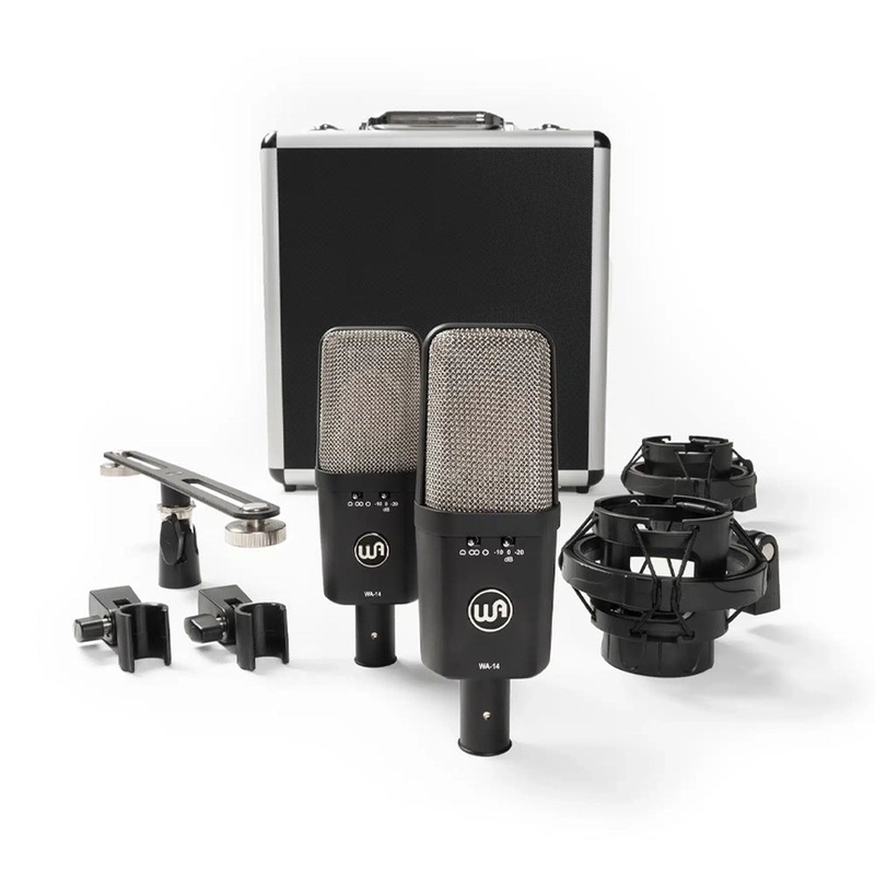 Warm Audio WA14 Large-Diaphragm Condenser Microphones Stereo Pair – Black