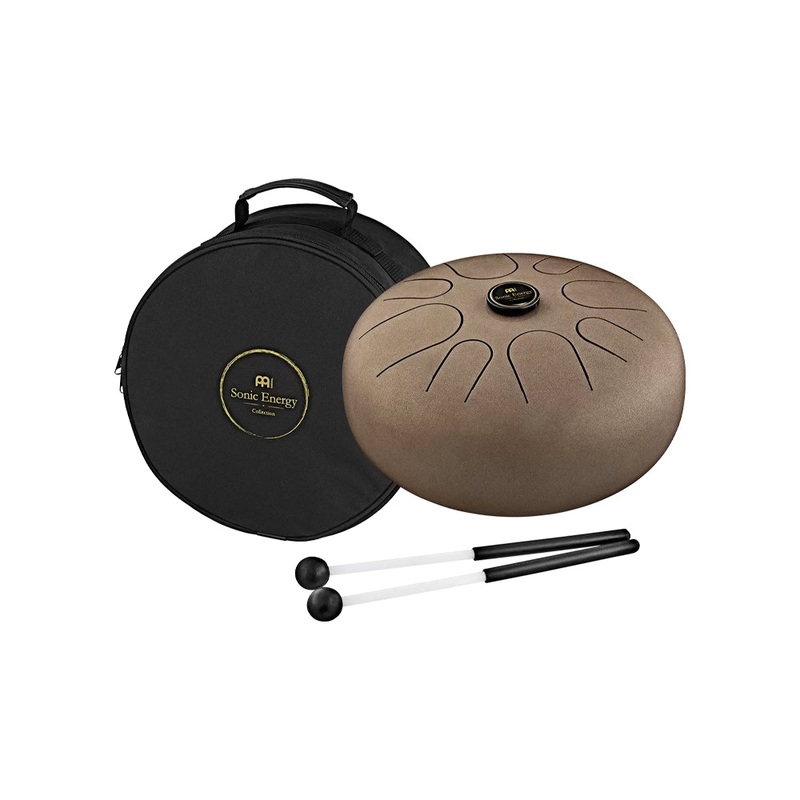 Meinl Std3vb Sonic Energy Steel Tongue Drum W/ G Major Tuning, Rubber Mallet Pair – Vintage Brown