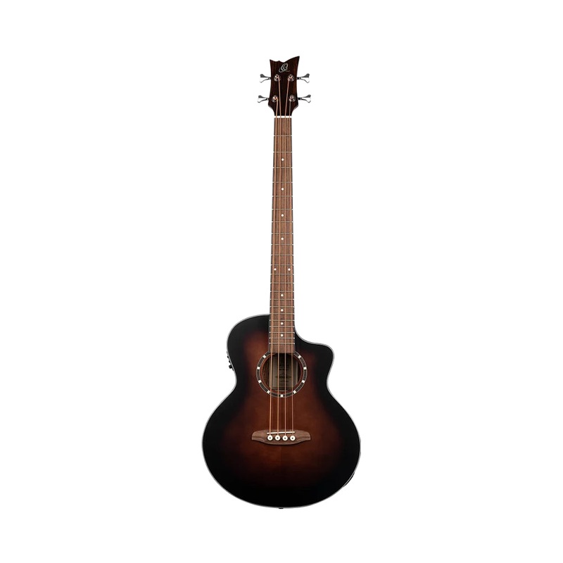 Ortega D7CE 4-String Acoustic Electric Cutaway Bass Guitar – Bourbon Fade
