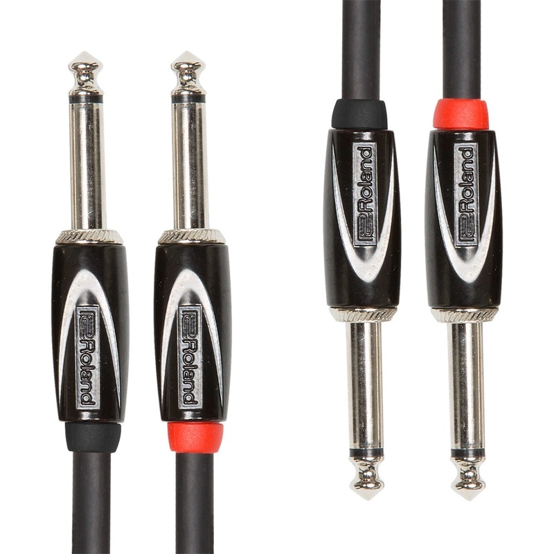 Roland Dual 1/4 Ts To Dual 1/4 Ts Black Series Interconnect Cable