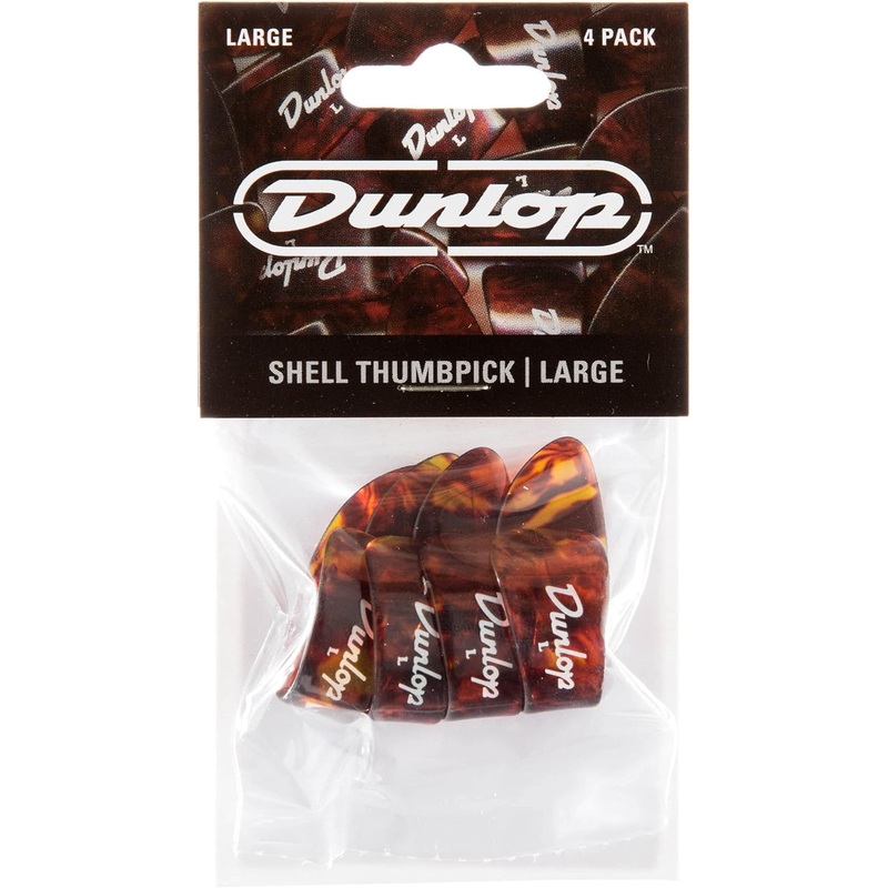Dunlop Large Brown Shell Thumb Picks 4-Pack 9023P