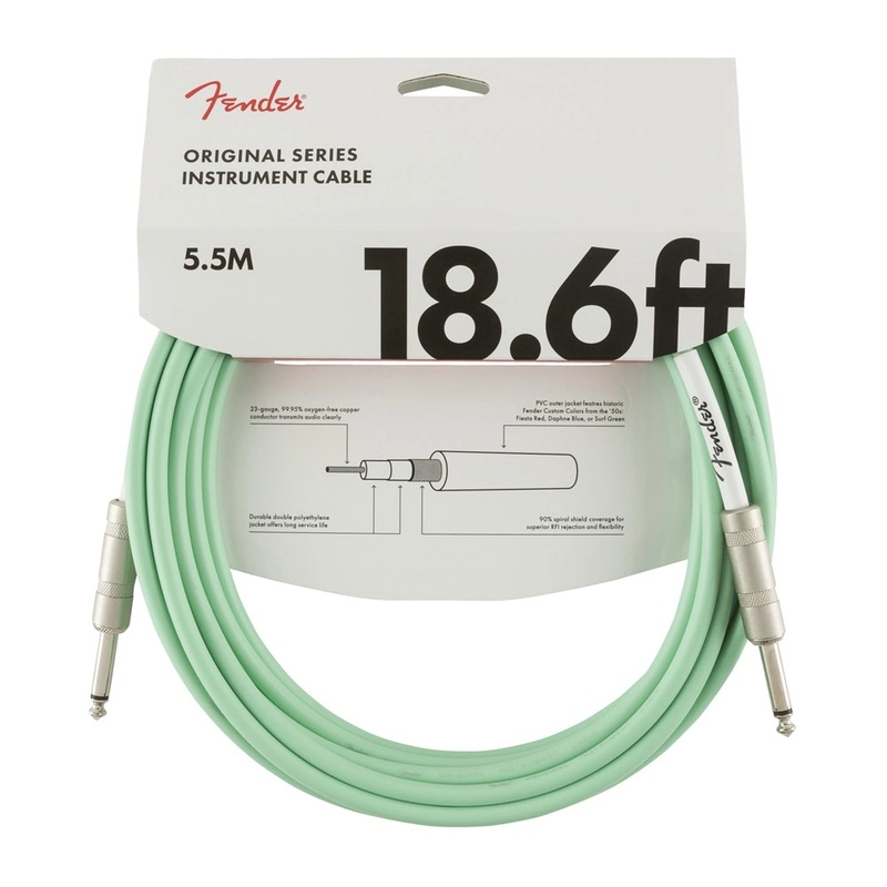 Fender Original Series 18.6′ Instrument Cable  – Surf Green