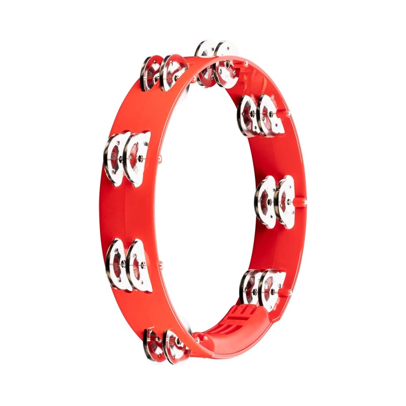 Meinl 10 Red Single Row Tour Tambourine With Steel Jingles