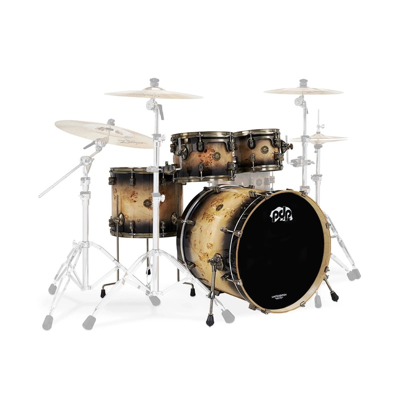 PDP Concept Limited Mapa Burl 4-piece Shell Pack – Mapa Burl to Black Lacquer