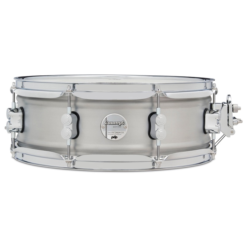 PDP Concept Series 5 X 14 Aluminum Snare Drum – Natural Satin Brushed Aluminum & Chrome Hardware