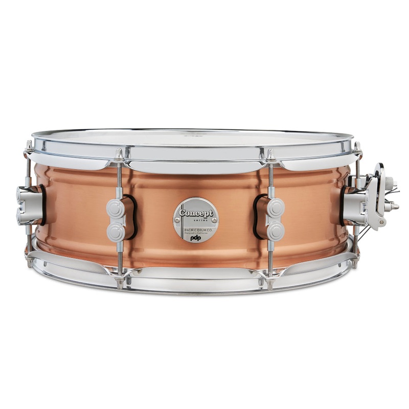 PDP Concept Series 5 x 14 Aluminum Snare Drum – Natural Satin Brushed Copper w/ Chrome Hardware