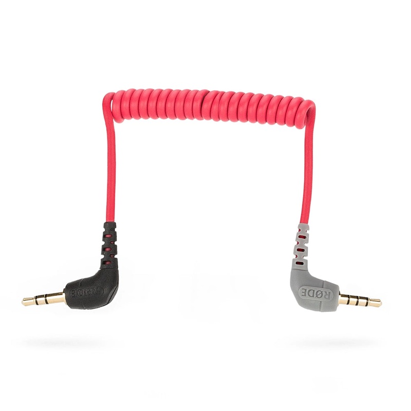 Rode SC7 Coiled Patch Cable – Angled 3.5mm TRRS to Angled 3.5mm TRS