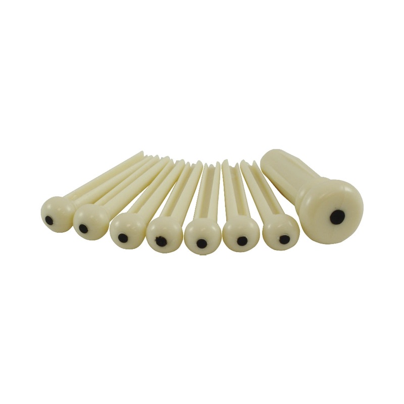 Fender P-GFB-Pin Bridge Pin Set – Ivory W/ Black Dot