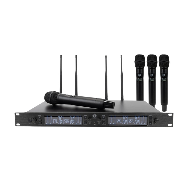 Blastking MHU404 Four Handheld UHF Wireless Microphone System